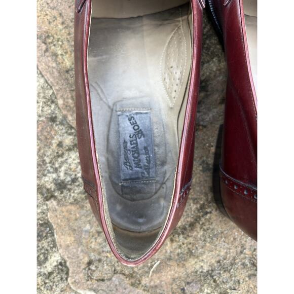 Designer Michael\'s Shoes Collection Red Burgundy Leather Tassel Loafers Men’s 9M